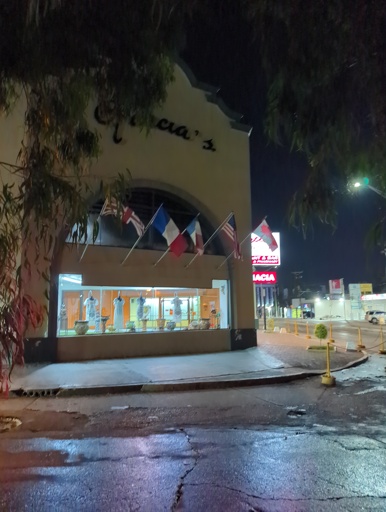 shop with many flags outside